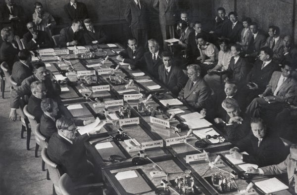 atomic scientists at geneva conference 1958