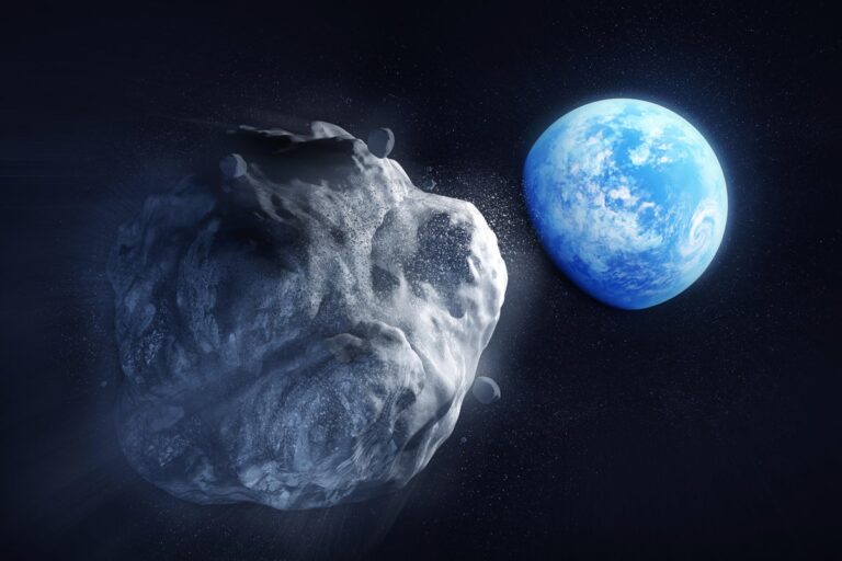 asteroid heading towards earth illustration