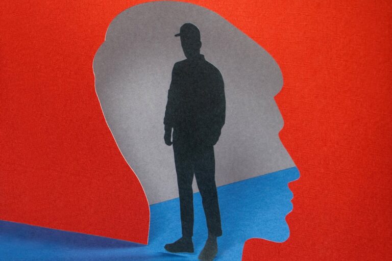 male figure inside head